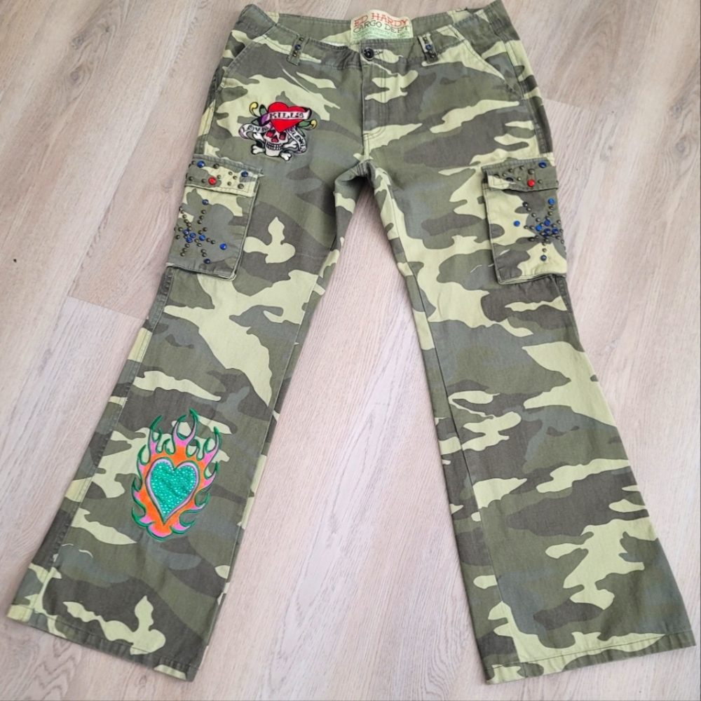 Vintage Ed Hardy Tattoo Cargo Pants - 29